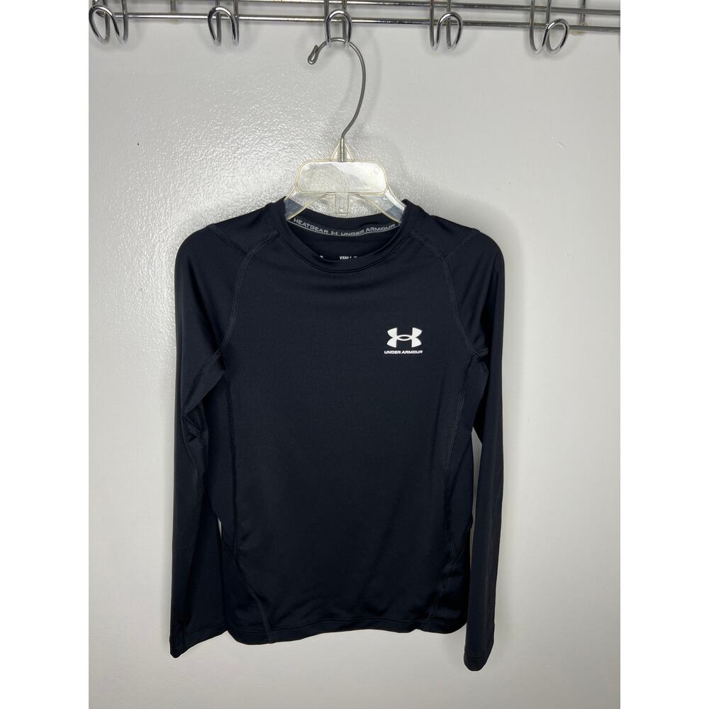 Under Armour Boy's HeatGear Long Sleeve Fitted Baselayer Shirt Black ~ Size YSM